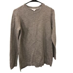 J. Jill gray and metallic silver knit long sleeve sweater